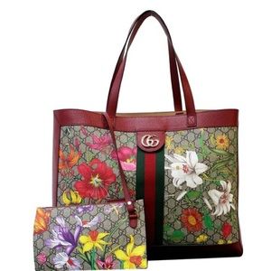 Gucci ophidia floral tote large